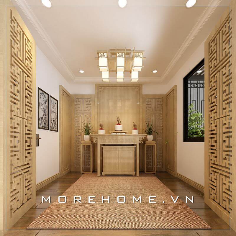 Thiết kế phòng thờ nhà phố